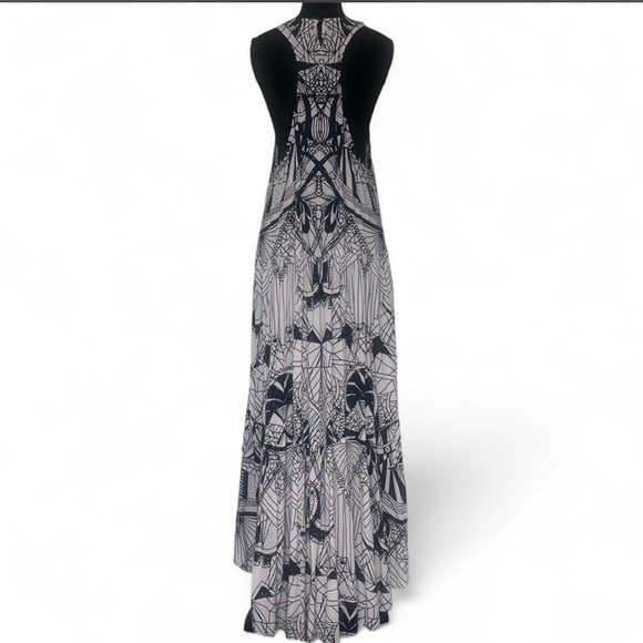 Free People Black and Ivory High-Low Maxi Dress with pockets - Picture 4 of 5